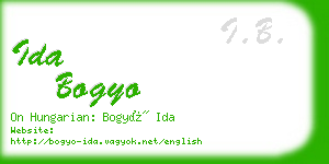 ida bogyo business card